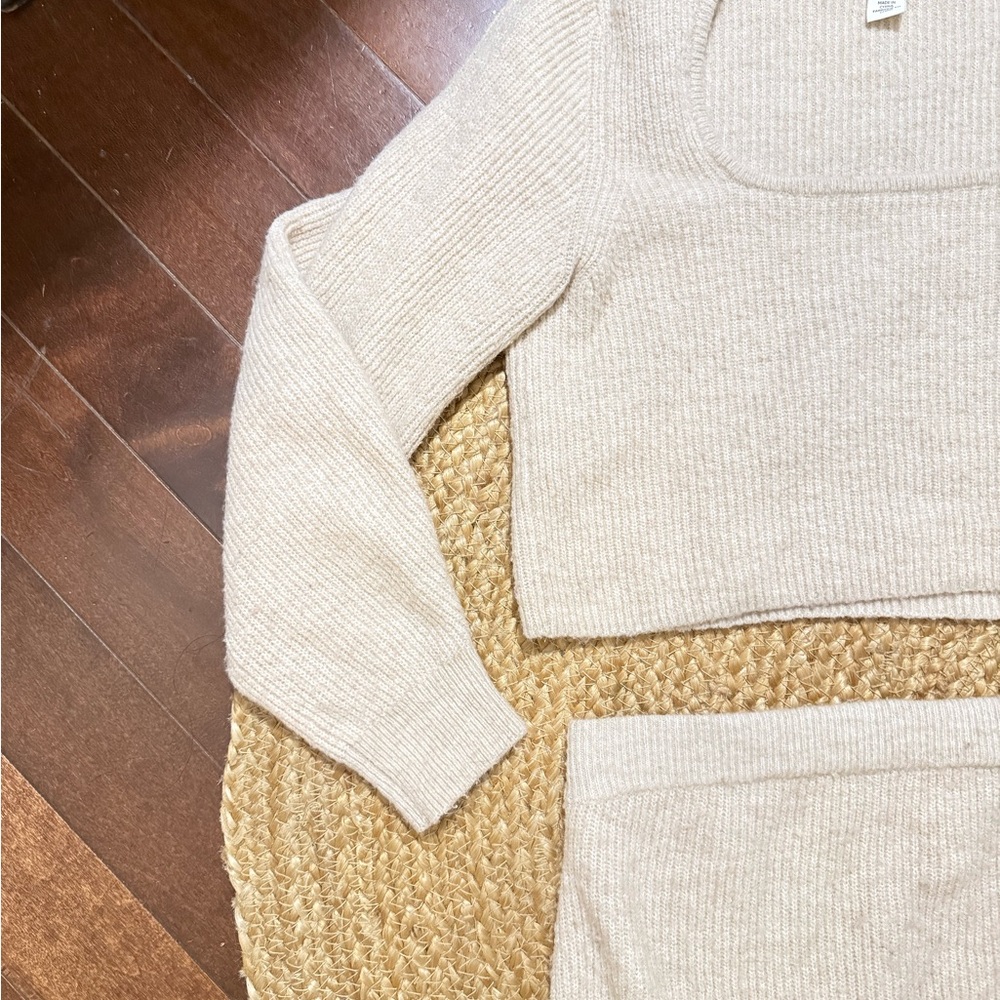 H & M Light Beige 2 Piece Rib Knit Set - Picture 3 of 10